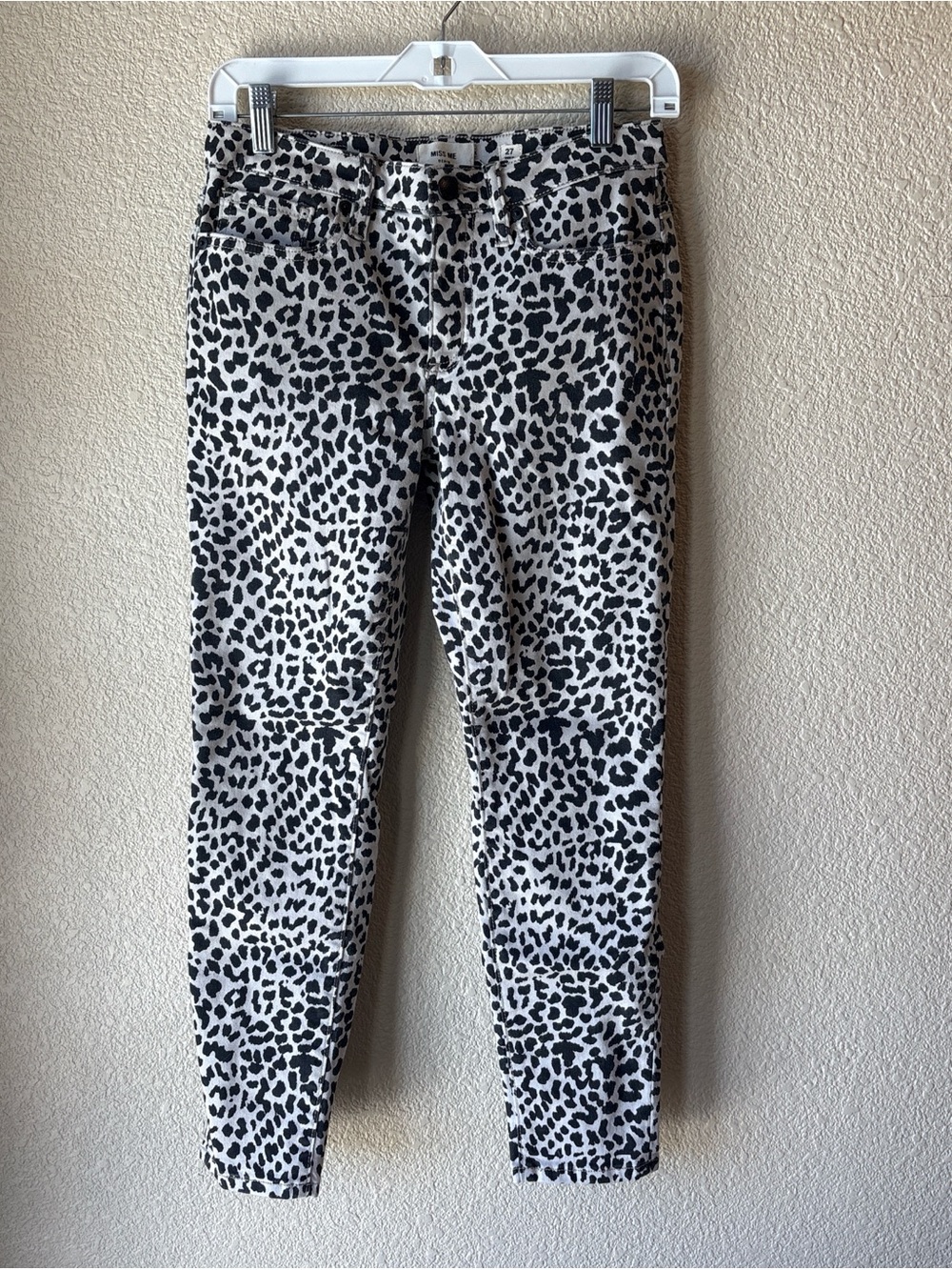 Miss Me Leopard Print Mid Rise Ankle Skinny Jeans Size 27